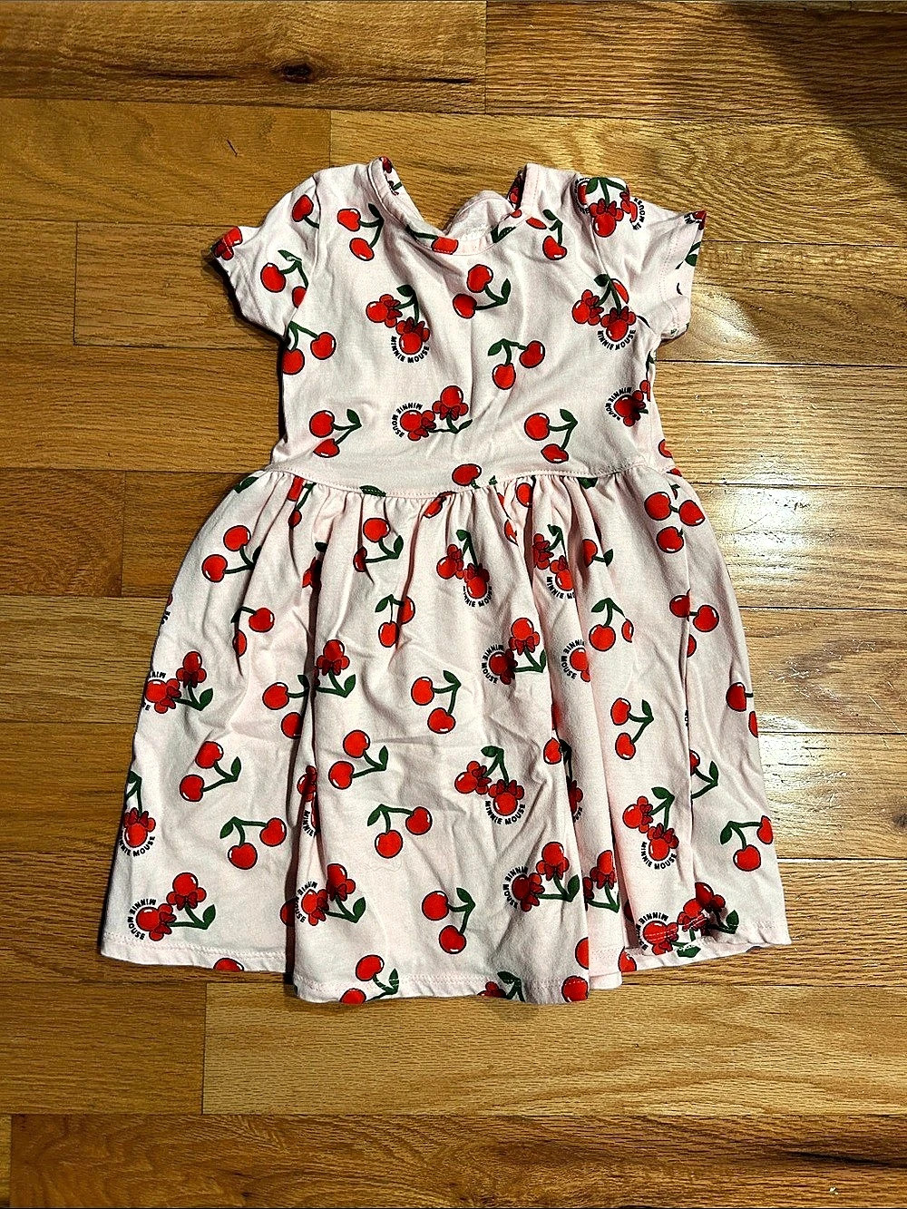 Disney Minnie Mouse Cherry Print Dress Size 5T Like New